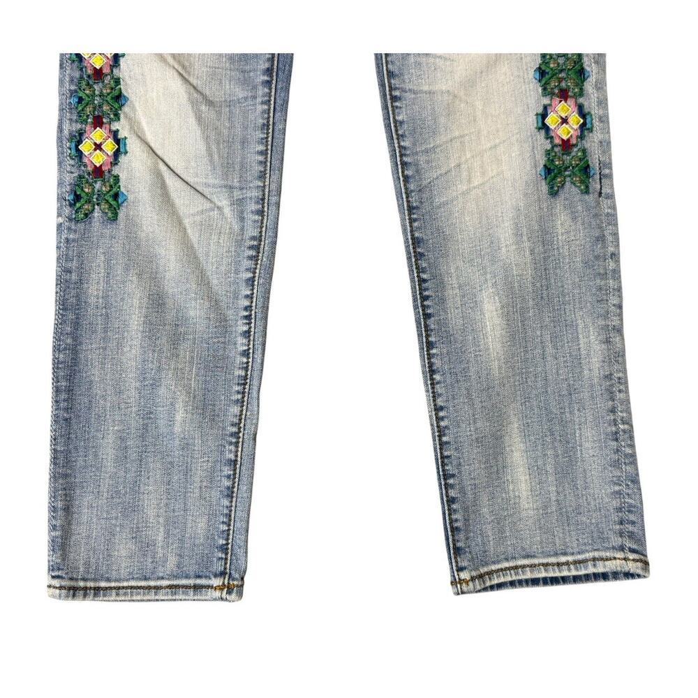 DRIFTWOOD Jackie High Rise Embroidered Aztec Tribal Skinny Ankle Jeans Size 30 - Picture 3 of 9